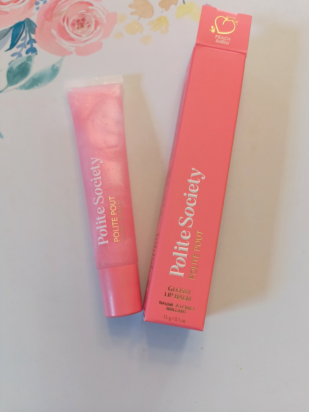 Polite Society Polite Pout Glossy Lip Balm - Peach Bellini (shimmer)